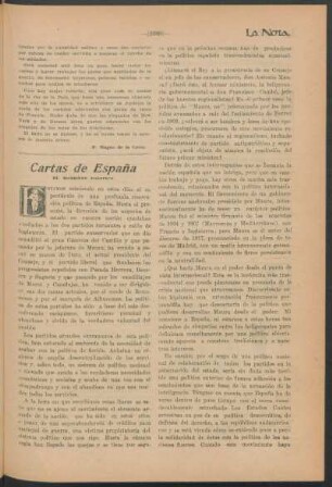 Cartas de España : El momento político