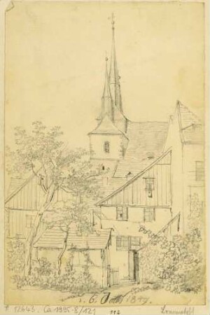 Partie mit Wenzelskirche in Lommatzsch in Sachsen