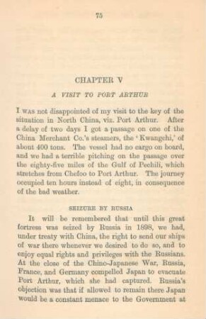 Chapter V. A visit to Port Arthur