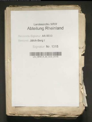 Abrechnungen des Rentmeisters KAUFFLIEB