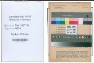Entnazifizierung Wilhelm Becker , geb. 30.01.1894 (Schreiner)