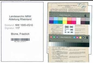 Entnazifizierung Friedrich Blome , geb. 20.04.1901 (Postschaffner)