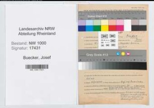 Entnazifizierung Josef Buecker, geb. 10.02.1910 (Hilfsarbeiter)