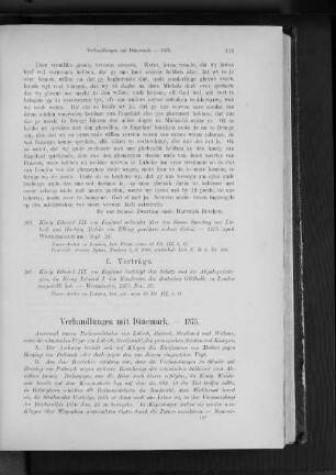 Verhandlungen mit Dänemark. - 1375.