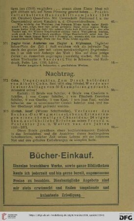 Nachtrag (Nr. 572 - 573)