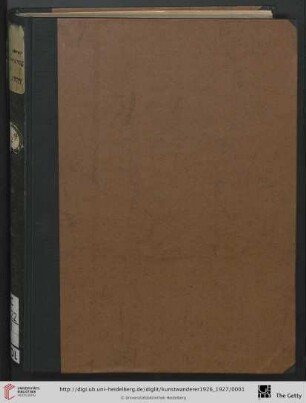 8./9: Der Kunstwanderer: Zeitschrift für alte und neue Kunst, für Kunstmarkt und Sammelwesen