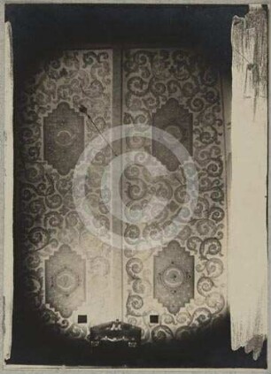 Bemalte Decke im Langhaus der evangelischen Pfarrkirche Karschau