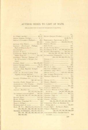 Author index to list of maps