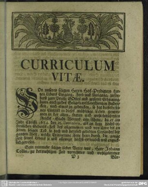 Lebenslauf : Curriculum Vitae