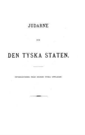 Judarne och den tyska staten / [H. G. Nordmann]