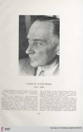 18: Tadeusz Mańkowski 1878 - 1956