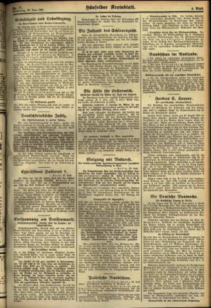 Zweite Ausgabe vom Donnerstag, den 25. Juni 1931.