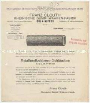 Metallumflochtene Schläuche für Dampf-, Luft- und Wasserleitungen