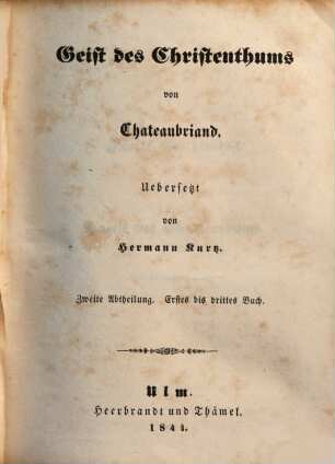 Geist des Christenthums, 2