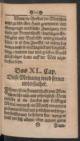Das XL. Cap. Diese Meinung wird ferner untersuchet