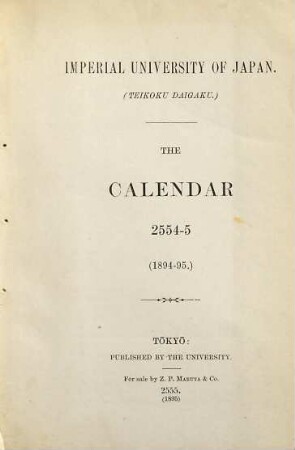 Calendar. 1894/95