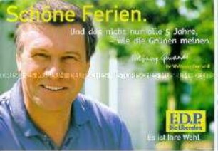 Illustriertes Flugblatt der FDP zur Bundestagswahl 1998