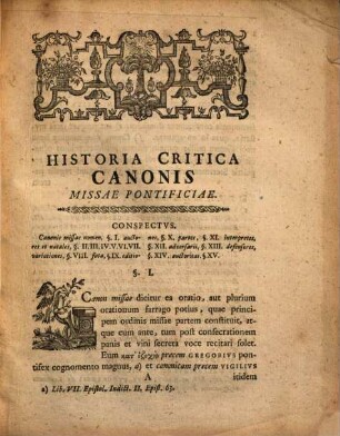 Historiam criticam canonis missae pontificiae