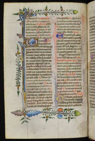 Initiale O mit Bordürenstäben und Fadenranken (Epiphania domini)