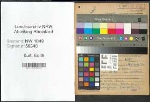 Entnazifizierung Edith Kurt , geb. 06.07.1921 ()