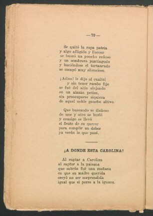 ¿A dónde está Carolina?