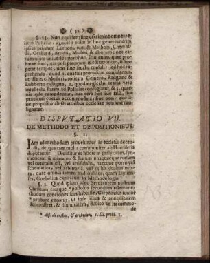 Diputatio VII. De Methodo Et Dispositionibus.