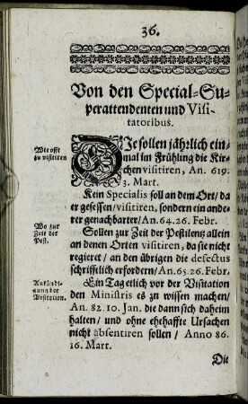 Von den Special-Superattendenten und Visitatoribus.