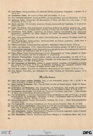 Metallarbeiten (Nr. 200-213)