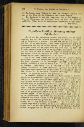 Sozialdemokratische Wertung unserer Schularbeit