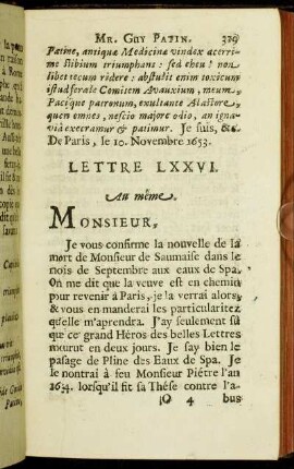 Lettre LXXVI. - Lettre LXXX.