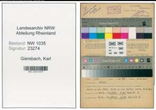 Entnazifizierung Karl Giersbach , geb. 10.10.1889 (Betriebsfuehrer)