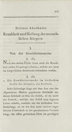 Dritter Abschnitt. Krankheit und Heilung des menschlichen Körpers
