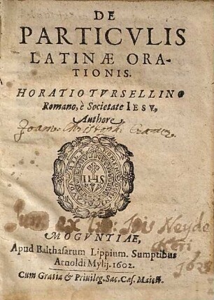 De Particvlis Latinae Orationis