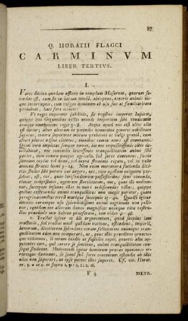 Carminum Liber Tertius.