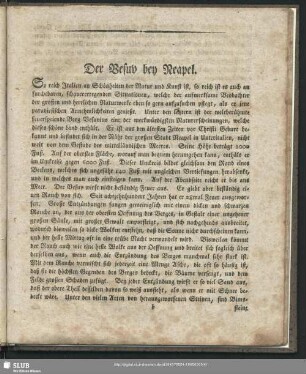 Der Vesuv bey Neapel