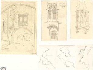 Lange, Ludwig; Lange - Archiv: IV.4 Gotik in Deutschland - Gebäudeinnenraum (Perspektive); Mittelstücke, u. a. Köln (Ansichten); Schablonen - Profile (Ansichten)