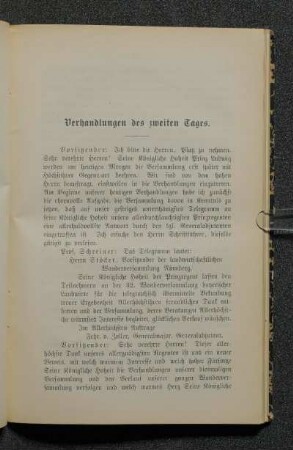 Verhandlungen des zweiten Tages.