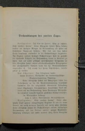 Verhandlungen des zweiten Tages.