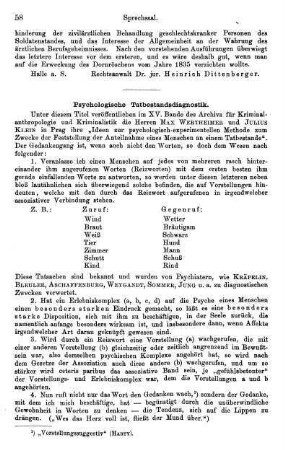 58-61, Psychologische Tatbestandsdiagnostik