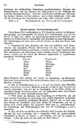 58-61, Psychologische Tatbestandsdiagnostik