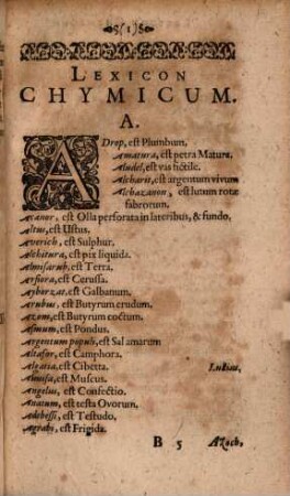 Lexicon Chymicum : Cum Obscuriorum Verborum, Et Rerum Hermeticarum, Tum Phrasium Paracelsicorum, In Scriptis eius: Et aliorum Chymicorum, passim occurentium, planam explicationem continens, 2