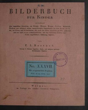 [Bd. 1], No. 37: Bilderbuch für Kinder
