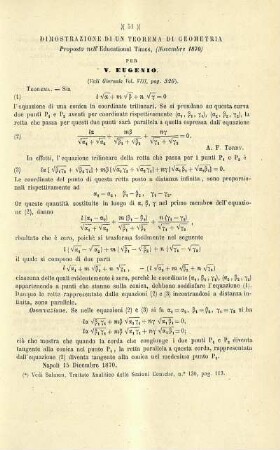 Dimostrazione di un teorema di Geometria.