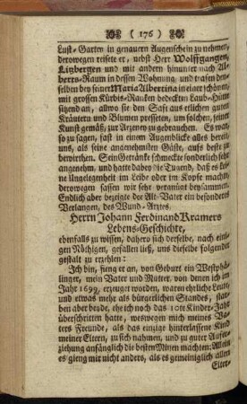 Herrn Johann Ferdinand Kramers Lebens-Geschichte