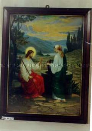 Religiöses Wandbild "Christus am Brunnen mit Rahel"(?)