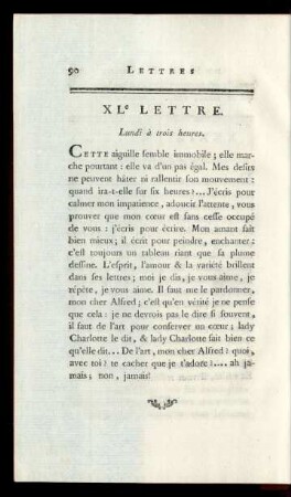 XLe Lettre. Lundi à trois heures.