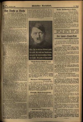 Zweite Ausgabe vom Montag, den 16. Dezember 1935.