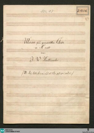 Masses - JWK Mus.Ms. 13 : V (4), Coro; a; StrK WoO 6.04