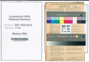 Entnazifizierung Willy Missing , geb. 27.02.1901 (Installateur)