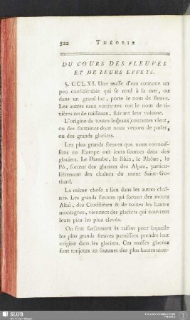 Du cours des fleuves et de leurs effets